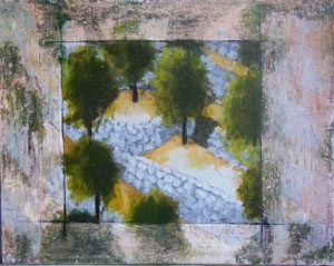 Painting: Restanques / Retaining Walls and Olive Trees